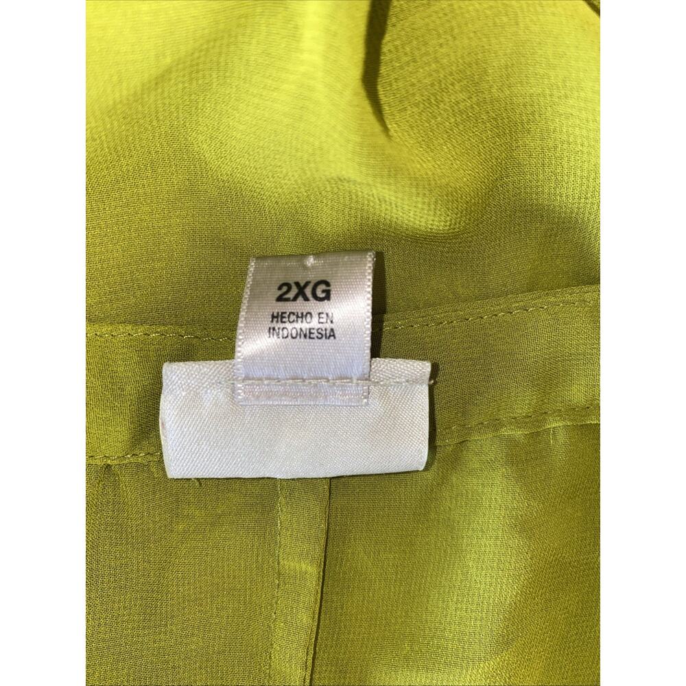 Worthington Women's Plus Size 2X Green Sheer Tunic Blouse Top Summer Lightweight - Picture 6 of 9